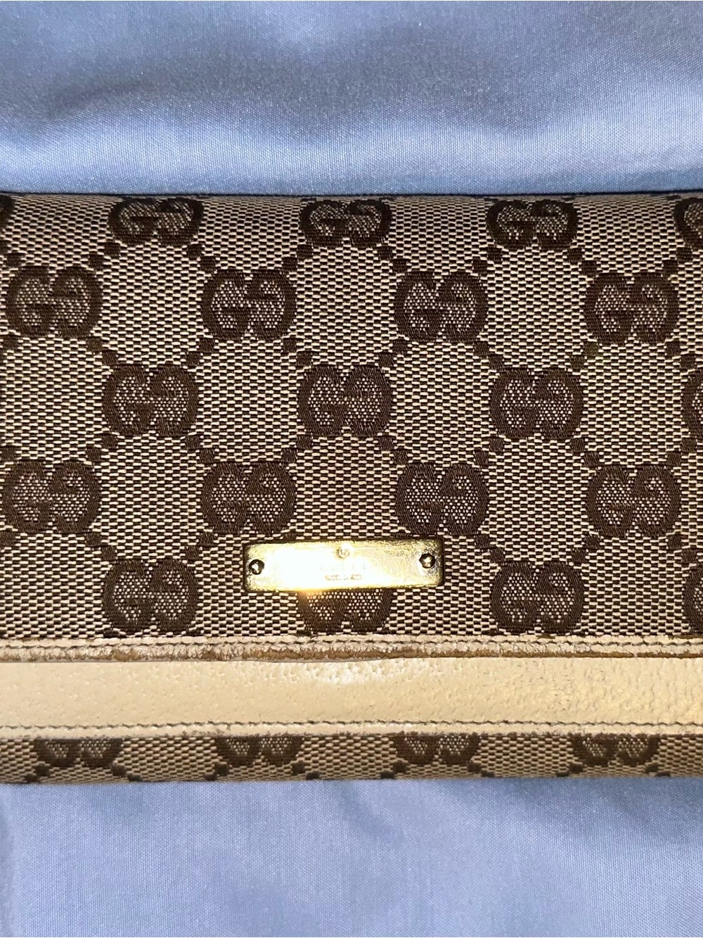 Gucci Beige and Brown GG Canvas Continental Wallet